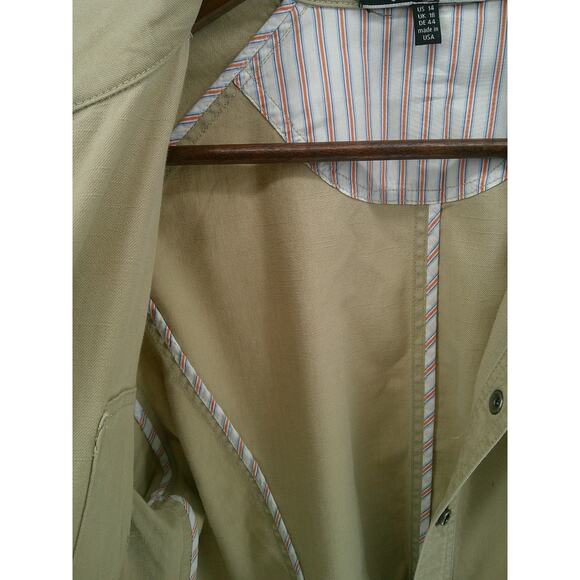 Peruvian Connection Women's Sz 14 Beige Linen Blend Snap Closure Classic Jacket - Picture 6 of 11